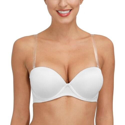 New Hot Sales Women Sexy Push Up Bra Invisible Strapless Bras Adjusted Convertible Straps 1/2 Cups Underwear For Woman Wire Bone