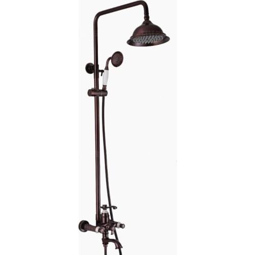 2020 Wholesale Unique Shape Luxury Solid Brass Oil Rubbed Bronze Bathroom Shower Fixture ORB Bath Mixer Faucets