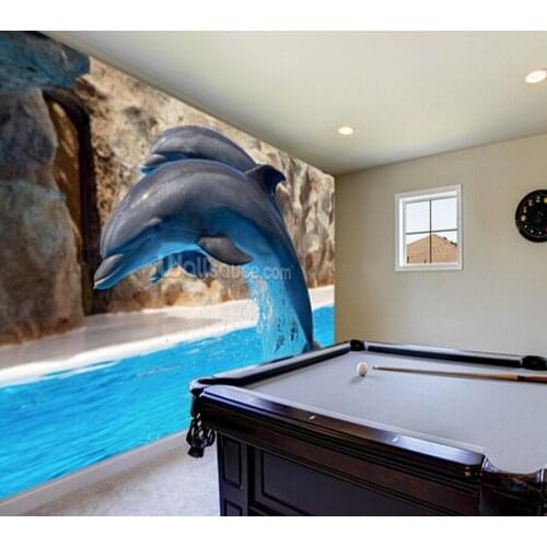 Custom wallpaper for children. Dolphins. Wallpaper 3D Wallpaper mural for childrens room living room kitchen wall PVC wallpaper