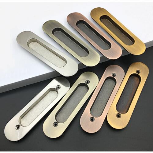 Hidden Door Handles Zinc Alloy Recessed Pull Sliding Door Handles Bedroom Door Cabinet Handle Furniture Handle Hardware