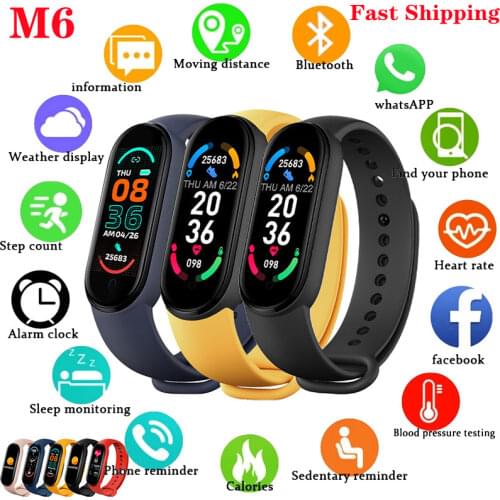 M6 Smart Bracelet Watches Men Women Smart Watch Heart Rate Fitness Tracking Sports Bracelet For Apple Xiaomi Android Smartwatch