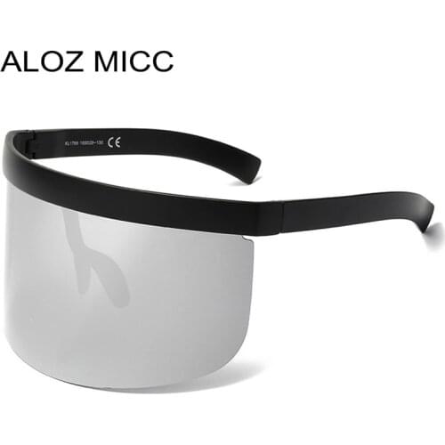 ALOZ MICC Women Oversize Shield Visor Sunglasses Vintage Rimless Sunglasses Women Men Flat Top Eyewear UV400 Q142