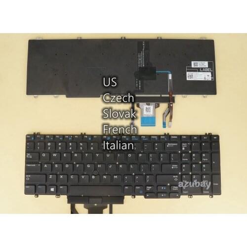 US Czech Slovak French Italian Keyboard For DELL Precision 7530 7730 E7530 M7530 7540 7740, 0266YW 0JCPGV 0NHJ6Y 0R842T Backlit