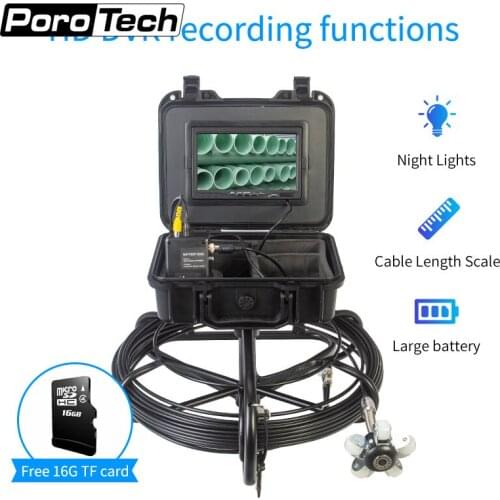 7inch video camera endoscope pipeline inspection system wifi infrared video recorder 1200TVL 12LED underwater borescope camera