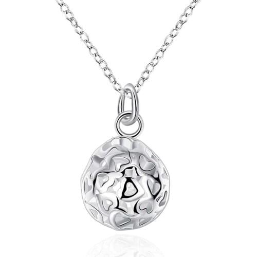 ZEMIOR Hollow Heart Small Three Dimensional Ball Pendant For Women White Glossy Personality Fashion Pendants Jewelry New Arrival
