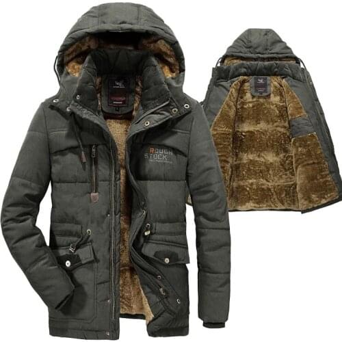 Winter Jacket Men Windbreaker Fleece Thick Warm Mens Parkas Hooded Casual Coat Military Male Jackets Plus Size L-6XL 7XL 8XL