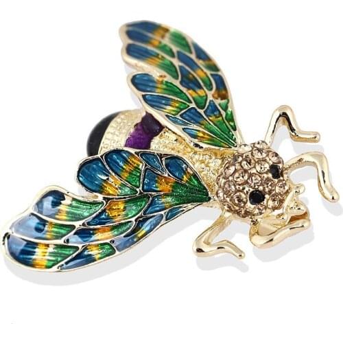 Gold And Silver Cicada Brooches For Women And Men Crystal Enamel Brooch Pins Christmas Gifts