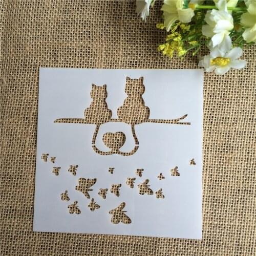 1 Sheet cat Scapbook Stencil Cake Decorating Tool scrapbooking