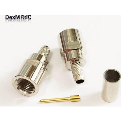 1PC FME male plug RF Coax Connector Crimp RG58,RG142,RG400,LMR195 Cable Straight Nickelplated NEW wholesale