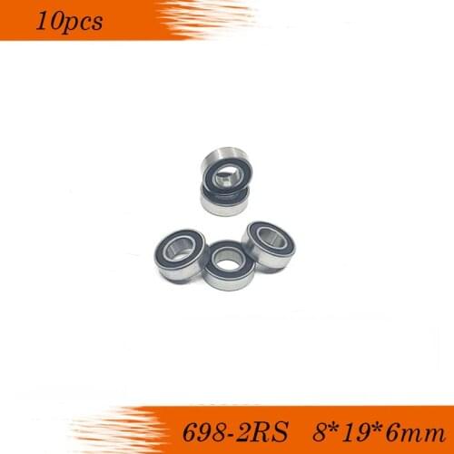 10pcs/Lot 698-2RS 698 RS 8x19x6mm Rubber Sealed Ball Bearing Miniature Bearings 698rs