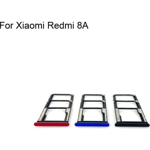 2PCS For Xiaomi Redmi 8A Tested Good Sim Card Holder Tray Card Slot For Xiao mi Redmi 8 A Sim Card Holder Red MI8A