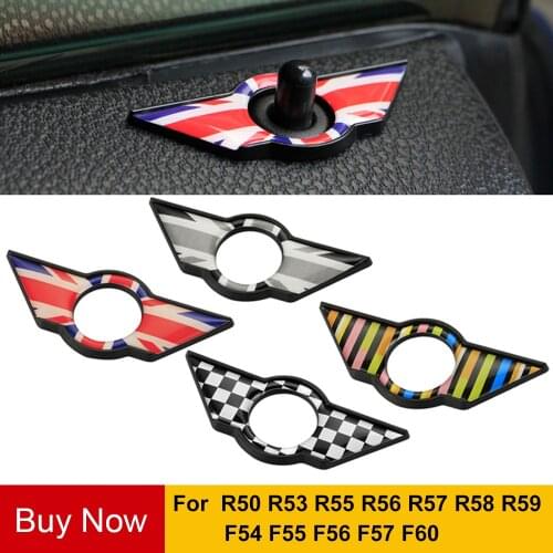 2Pcs/Set Car Interior Window Door Lock Pin Decorative Sticker Car Styling For Mini Cooper JCW One+ S R55 R56 R57 R58 R59 Clubman