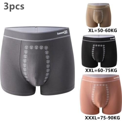 3 Pieces Mens Panties Fashion Boxer Shorts Mens Panties Sexy Underwear Comfortable Large Size Boxer Shorts Supple Underwear