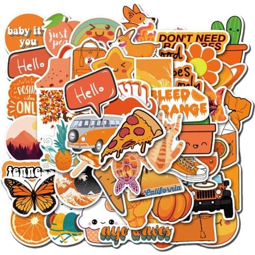 50pcs/Pack Waterproof Cartoon Stickers Skateboard Suitcase Guitar Luggage Laptop Stickers Kid Classic Toy Graffiti Stickers