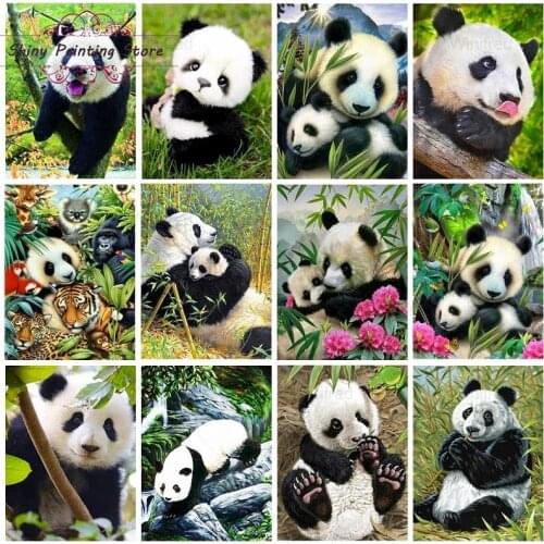 5D Diamond Painting Diamond Embroidery Panda Cross Stitch Animals Bamboo Landscape Full Square Round Drill Rhinestones Mosaic