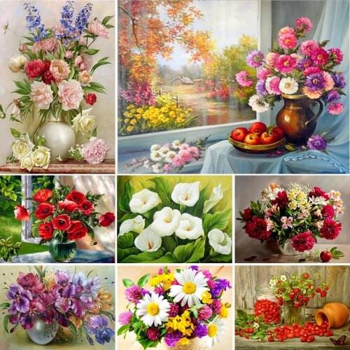 5D DIY Diamond Painting Cross Stitch Set Full Drill Diamond Embroidery Mosaic Flowers Rose Picture Rhinestones Home Decor Gift