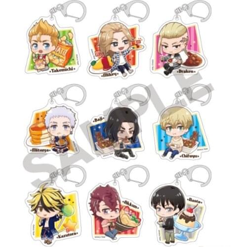 Anime Tokyo Revengers Sano Manjirou Hanagaki Takemichi Pendant Acrylic Keychain Keyring School Bag Charm Q Version Snack Series