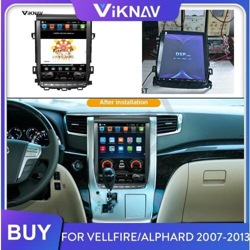 Car Radio for Toyota Vellfire Alphard 2007-2010 2011 2012 2013 Android Vertical Screen Auto Stereo Multimedia Player Head Unit