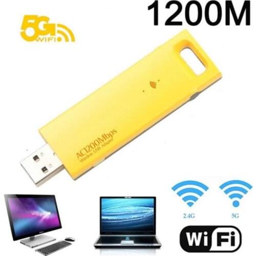 Wireless USB Adapter 1200mbps Dual Band 5Ghz 2.4Ghz Adapter 802.11ac RTL8812AU Chipset Aerial Dongle Mini USB Network Card