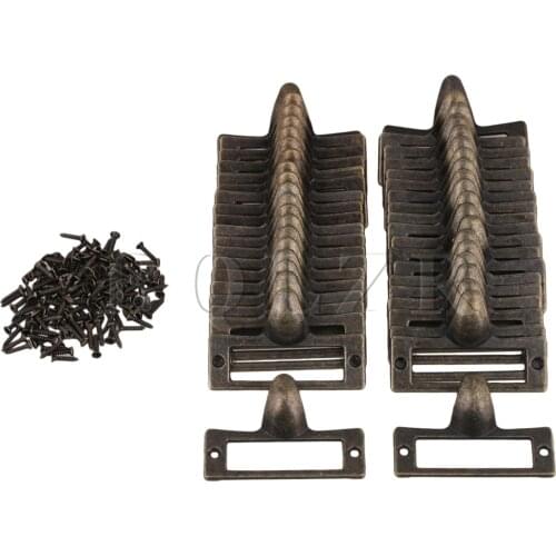 BQLZR 100pcs 53x33mm Zinc Alloy Antique Cabinet Drawer Label Frame Handle for Drawer