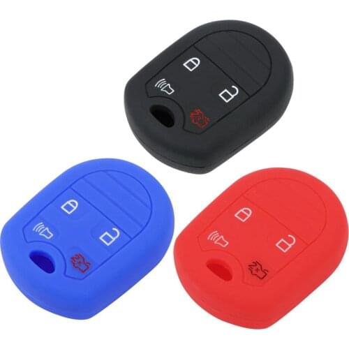For Ford Focus Taurus Escape Explorer Edge Mustang Car Key Case Cover 4 Buttons Silicone Auto Accessories Key Shell Fob