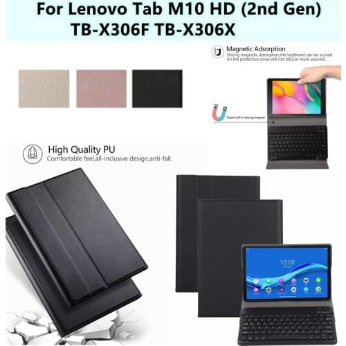 Keyboard Case For Lenovo Tab M10 HD (2nd Gen) 10.1inch TB-X306F TB-X306X Shell Funda Slim Keyboard Leather Cover