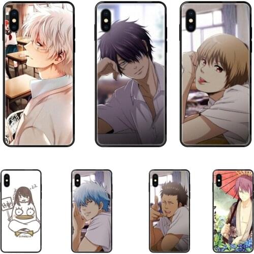 Black Soft TPU Phone Case Skin Cover Japanese Anime Gintama Mens For Galaxy Note 4 8 9 10 20 Plus Pro J6 J7 J8 M30s M80s Ultra