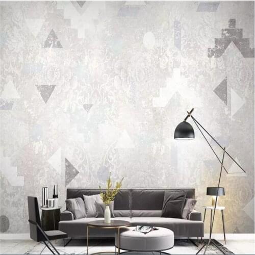 Decorative wallpaper Modern vintage style flower pattern abstract geometric background wall