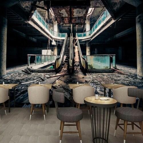 Custom mural 3D personality personality youth inspirational culture old warehouse mural background wall bar KTV