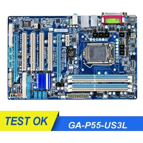 Used For GIGABYTE GA-P55-US3L Desktop Motherboard P55 P55-US3L Socket LGA 1156 ATX DDR3 16G Desktop Mainboard