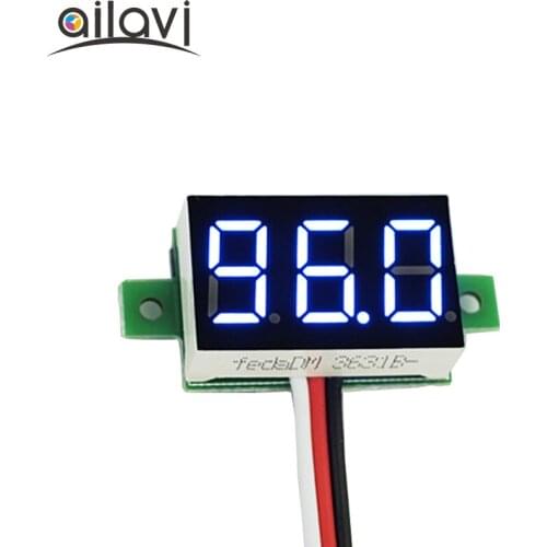 DC Voltage Monitor Meter 0-100V 0.36"Blue LED Digital Voltmeter Three Wires Panel Meter