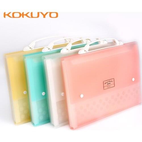 KOKUYO PASTEL COOKIE Document File Organ Bag 13 Pockets A4 Portable Folder Transparent Cover Interleaved Information Booklet