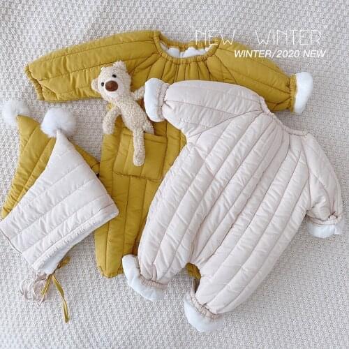 Newborn Baby Jumpsuit Plus Velvet Warm Baby Boys Snowsuit Toddler Snow Suit Baby Girl Cotton Overalls Rompers