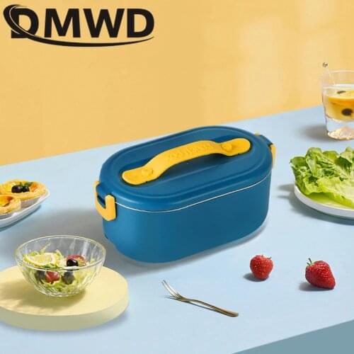 DMWD 220V Lunch Box Food Container Portable Electric Heating Food Warmer Heater Rice Container Dinnerware Sets For Home Dropship
