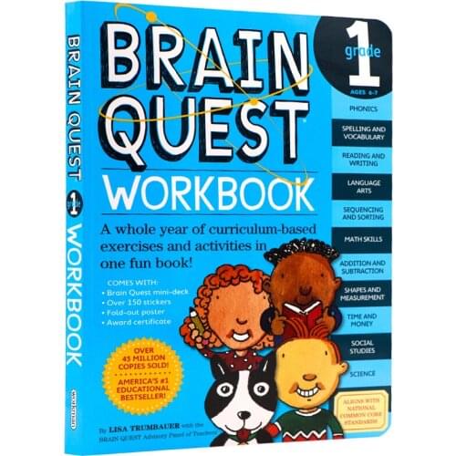 Brain Quest Workbook Grade 1 Primary School Original English Textbook Exercises Questions and Answers for Kids Age 6-7