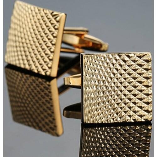 Laser metal gold Cufflinks new fashion jewelry fashion shirt metal Cufflinks mens Wedding Suit button pin gift