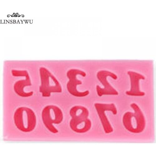 LINSBAYWU 0-9 10 Number Shape Silicone 3D Mold Cookware Dining Bar Non-Stick Cake Decorating Fondant Soap Mould