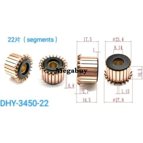 8.14x23.4x17.5mm 22p Copper Bars Alternator Electric Motor Commutator Copper Commutator Armature Commutator