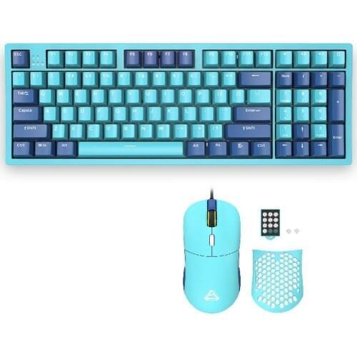 AJAZZ 96 Key MX CHERRY Mechanical Gaming Keyboard B16 Lightweight RGB Game Mouse Macro Programming Max 16000 Mice for PC