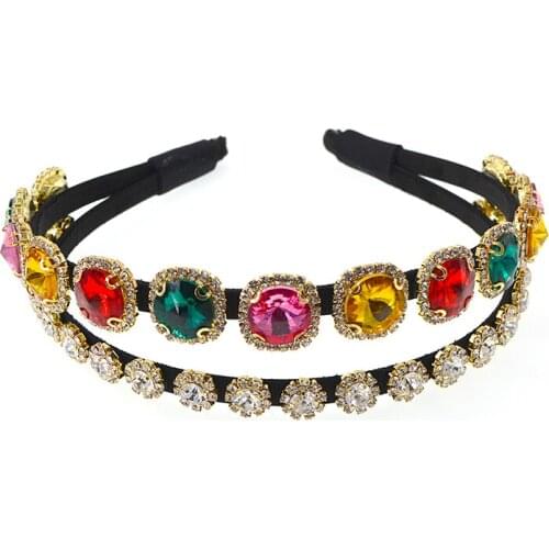 Fashion Women Crystal Headband Shiny Metal Flower Pearl Hairband Girl Hair Band Jewelry Female Rhinestone Headwear