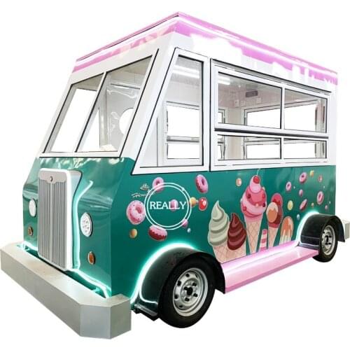 Ice Cream Coffee Van Beer Bar Hot Dog Electric Food Cart Mobile Kitchen Restaurant Vintage Mobile Food Truck