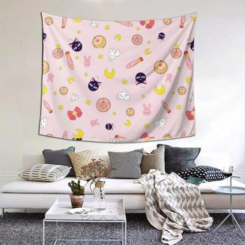 Sailor Girl Tapestry Anime Manga Kawaii Tapestry Wall Bedspread aesthetic Home Decor For Bedroom Dorm