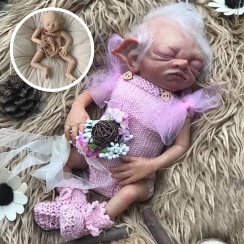 Reborn Doll Kits 12inch Fairy Beesley Sleeping Elf Lifelike Soft Touch DIY Unfinished Doll Parts DIY Doll Toys Drop Shipping