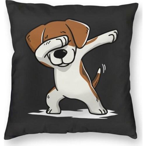 Dabbing Beagle Cushion Covers Sofa Living Room Dog Square Throw Pillow Case 40x40