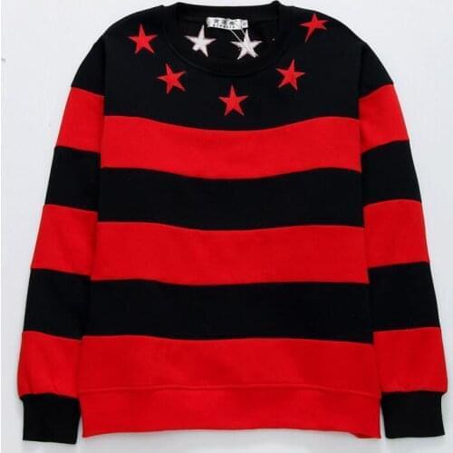 New 2017 High Embroidered Star Stripes Unisex Hoodie Hoody hooded Sweatershirt velvet Cotton Drake Thicken Fleece S-2XL #C44