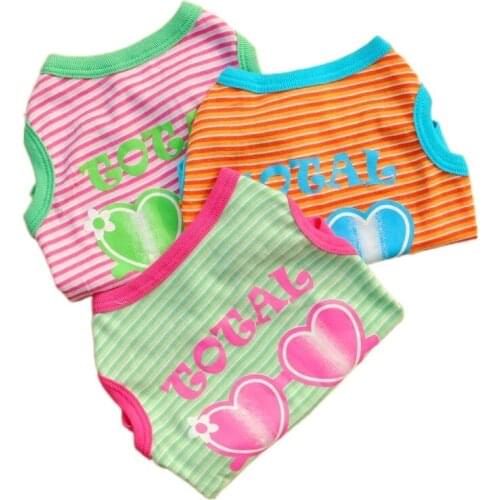 Dog Clothes Cotton Pet Clothing For Small Medium Dogs Cats Vest Shirt New Stripe Puppy Dog Costume Comfort Pet Vest Shirt