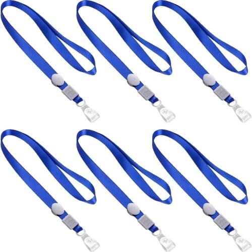 10PCS Flat Polyester Neck Strap Lanyards for ID Badge Card Name Tag Holder Protectors Office Meeting School