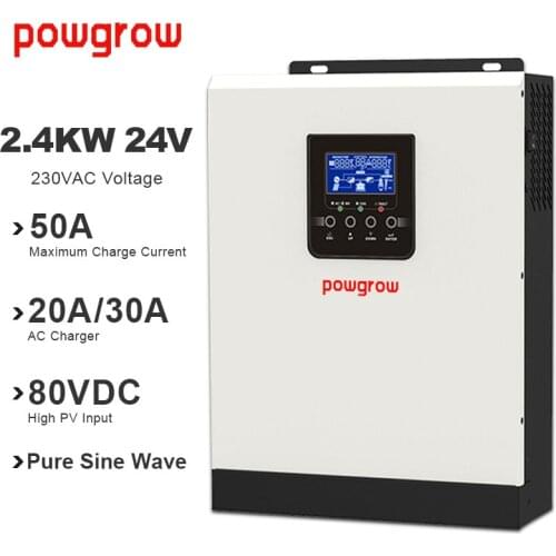 Solar Inverter 3k 24v 220v Pure Sine Wave 3KVA Hybrid Inverter 50/60HZ Build In 50A PWM Solar Charger Controller&AC Charger