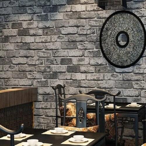 Waterproof Vintage 3D Stone Effect Wallpaper Roll Modern Rustic Realistic Faux Texture Vinyl PVC Wall Paper Home Decor