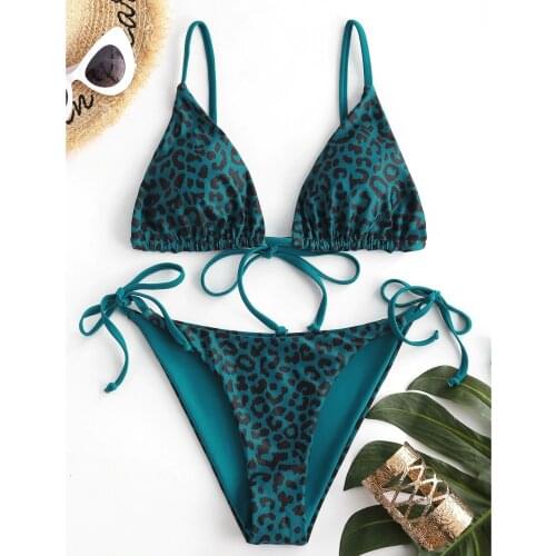 40# Brazilian Swimwear Womens Sexy Snakeskin Leopard Print Push Up High Cut Leg Bandaeg Bikini Set Separate Swimsuit Biquini